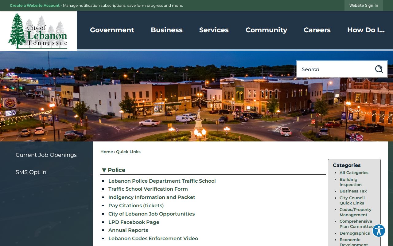Lebanon court docket police traffic links